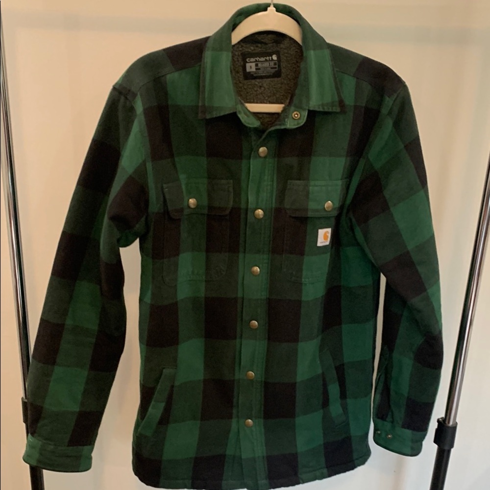 Carhartt RELAXED FIT HEAVYWEIGHT FLANNEL SHERPA-LINED SHIRT JACKET